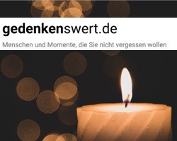 Evangelische Kirche geht mit einem virtuellen Friedhof online. Im Bild das Logo der Homepage "gedenkenswert.de"