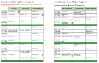 Gottesdienst Übersicht 1
